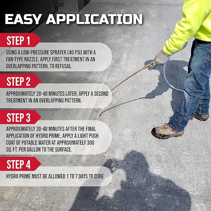 Hydro Prime - Moisture Barrier and Penetrating Sealer for Concrete & Masonry Floors - Primer for Long-Lasting Paint & Coating Protection (1 Gallon)
