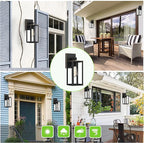 GRUENLICH Waterproof Large Outdoor Wall Lanterns, Modern Porch Sconces with Clear Glass Shade, E26 Socket Max 60W, IP65, Metal Frame, for Patio, Front Door, Entryway, Oil Rubbed Bronze Finish, 1-Pack
