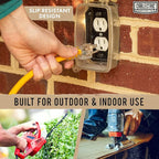 2 Pack 12 Gauge Outdoor Extension Cord 10 ft, 12/3 Heavy Duty Extension Cord 3 Prong Lighted End, SJTW Weatherproof Industrial Electrical Cable for Major Appliances, Proudly American Brand