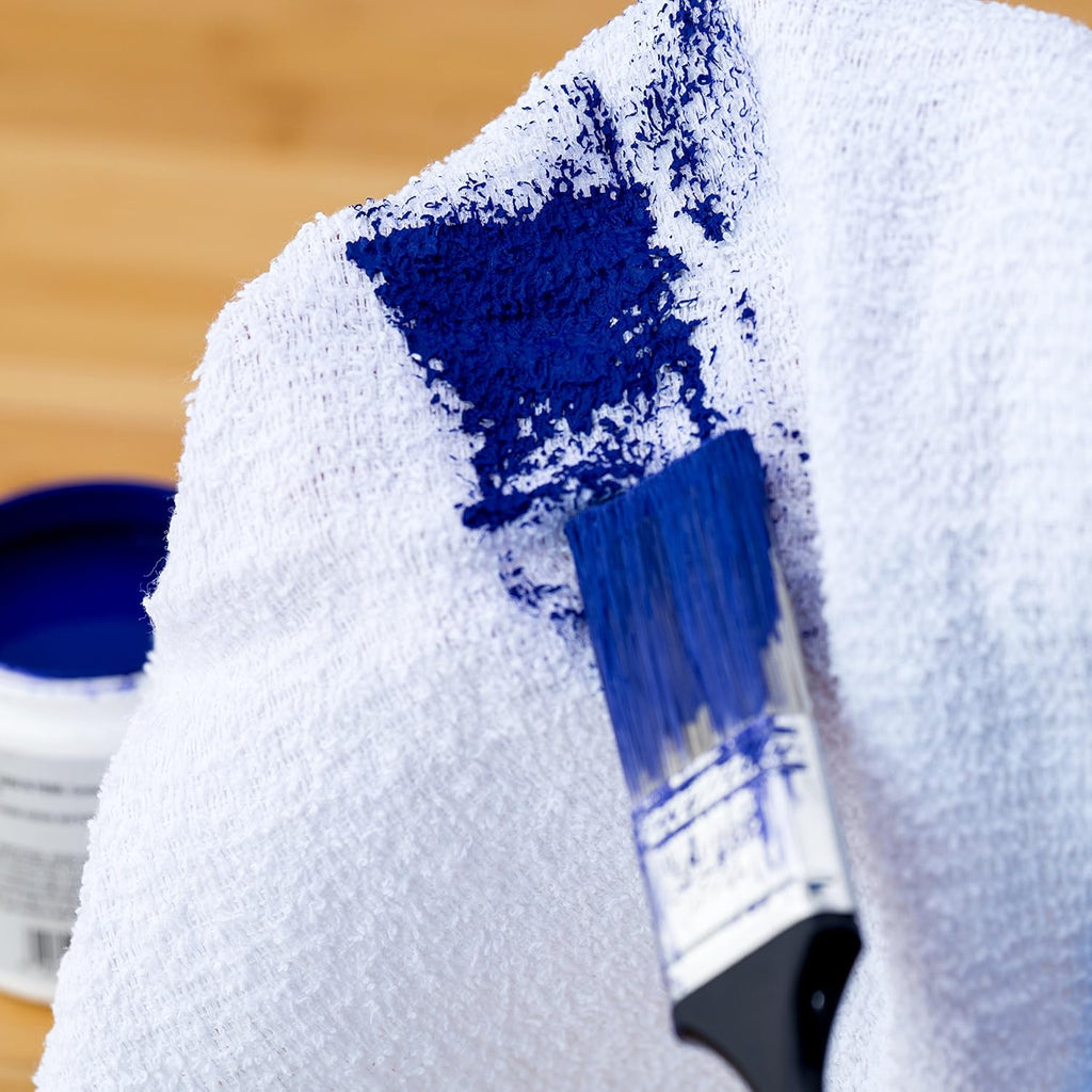 S&T INC. Multipurpose Cotton Terry Cleaning Towels for Home, Car, Automotive, and Garage Cleaning Supplies, 14 Inch x 17 Inch, White, 24 Pack