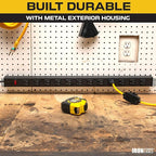 Iron Forge Cable 12 Outlet Heavy Duty Surge Protector Power Strip with Built-in Circuit Breaker, 14/3 SJT Black & Yellow with 9 ft Extension Cord