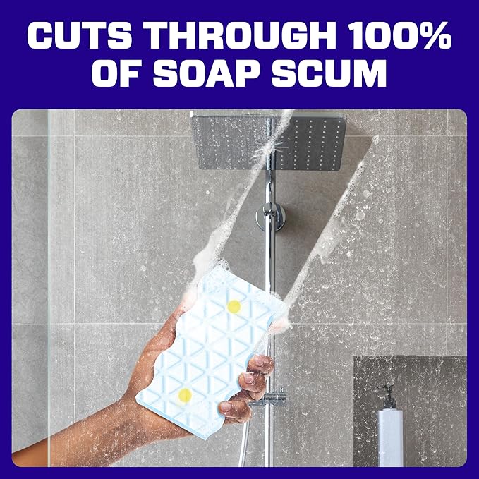 Mr. Clean Magic Eraser Sponge, Bathroom Cleaner, Soap Scum Shower & Tub Cleaner, 2 in 1 Bath, 7ct