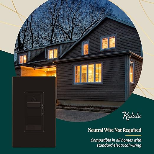 TOPGREENER Kalide Light Switch and 3-Speed Ceiling Fan Control Combo, in Wall Light and Fan Combination Switch, Single Pole, 2.5A, 720W, Neutral Wire Not Required, TGSFS3-BR, Brown