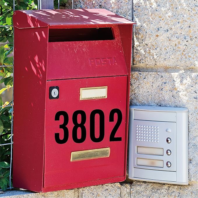 220 PCS Letter Stickers Big Font Mailbox Numbers and Letters Self Adhesive Vinyl Waterproof Alphabet Number Stickers for Bulletin Board Mailbox House Address,Cars,Poster,Business Decor(6 Inch,Black)