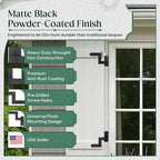 Renovators Supply Manufacturing - Heavy-Duty Black Wrought Iron Shutter Lift Off Pintle Hinges Colonial Pin Reversible for Doors, Window and Shutters with Hardware 6 1/2 Inches, Pack of 6 Pairs