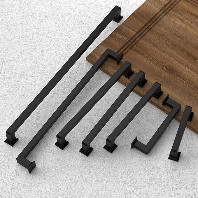 FILTA 3 Inch(76mm) Hole Centers Matte Black Cabinet Pulls(Set of 10),Black Cabinet Pulls Zinc Alloy Kitchen Cabinet Handles Cabinet Hardware for Cabinets Cupboard Drawer