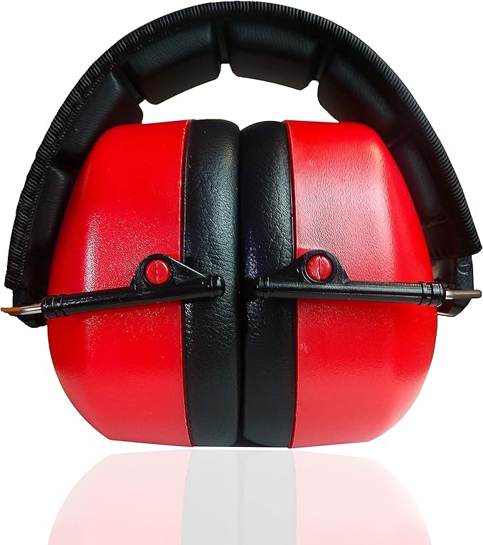 DECIBEL DEFENSE Professional Safety Ear Muffs 37dB NRR - The HIGHEST Rated & MOST COMFORTABLE Ear Protection for Shooting & Industrial Use - PROFESSIONAL HEARING PROTECTION (SAFETY RED)