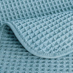 POLYTE Microfiber Lint Free Washcloth Face Towel, 13 x 13 in, 4 Pack (Waffle Weave)