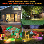 Solar Outdoor Lights,40 LEDs Color Changing RGB Solar Landscape Path Lights,USB & Solar Powered Multicoloured Spotlights,14 Colors Auto Cycling Spotlights for Yard,Garden,2 Pack