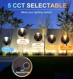 [6 Pack] CLOUDY BAY 9W LED Landscape Well Lights,2700K/3000K/3500K/4000K/5000K Selectable,Low Voltage 12V/24V Ground Lighting,Waterproof Outdoor In Ground Lights for Uplights,Transformer Excluded