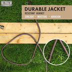 3 Outlet Brown Outdoor Extension Cord 50 ft, SJTW Heavy Duty 16 Gauge Extension Cord Multiple Outlets 3 Prong, 13 AMP Weatherproof Exterior Electrical Cable for Landscaping, Deck, Patio