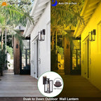 LIT-PaTH Dusk to Dawn Outdoor Wall Lantern, Wall Sconce as Porch Lighting Fixture, E26 Medium Base Max 60W, Anti-Rust Metal with Glass Shade, Oil Rubbed Bronze Finish, 2-Pack