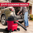 Vacmaster 16-Gallon 6.5 Peak HP† Wet/Dry Vacuum – VJH1612PF 1101, Red