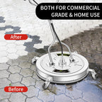 30" Pressure Washer Surface Cleaner Max with 4 Wheels, Stainless Steel Commercial Surface Cleaner for Pressure Washer, Dual Handle Power Washer Surface Cleaner for Concrete Driveway, 4500 PSI