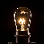 Hometown Evolution, Inc. Commercial E26 String Lights with 16 Gauge Wire (24 Foot 12 Socket, S14 11 Watt Clear Bulbs)