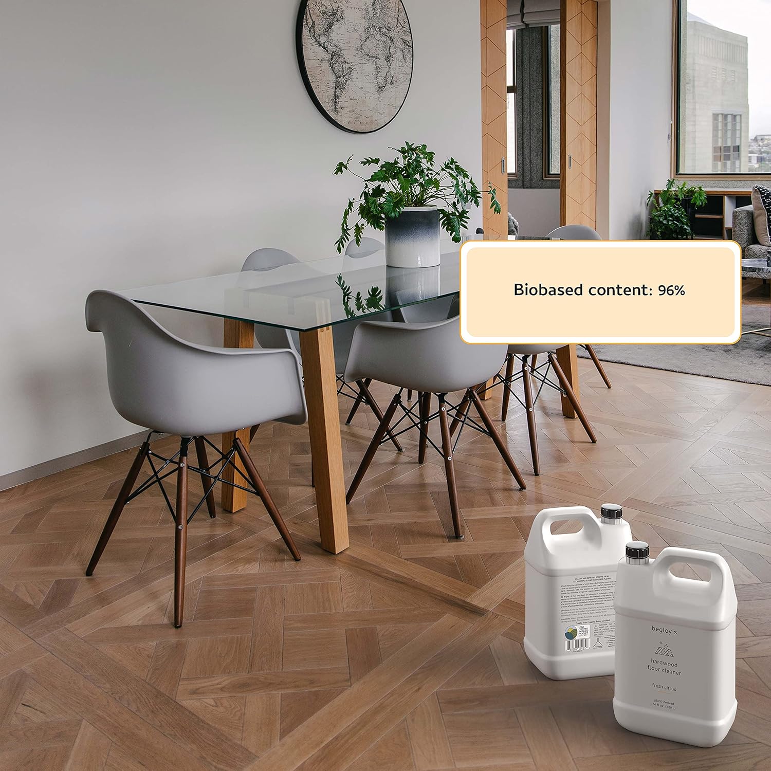 Begley's Hardwood Floor Cleaner Spray - Hard Wood Floor Cleaner for Mopping - Citrus Scent Hardwood Cleaner - 24oz & 64oz Refill Set