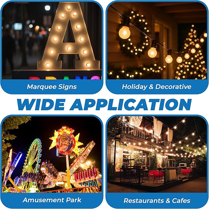 OHLECTRIC 10 Pack - S11 Clear Night Bulbs | Dimmable | 7.5W Incandescent Light Bulb with E26 Medium Base | 40 Lumens Brightness | 2700K Warm White Light for Home Illumination