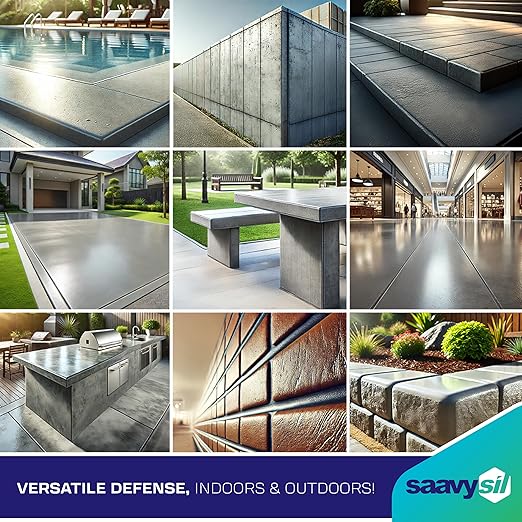 Silane Siloxane Penetrating Concrete Sealer – 16 oz Makes 32 oz – Water-Based Waterproof Protection for Indoor/Outdoor Concrete, Masonry, Brick, Pavers & Stone – Clear Finish