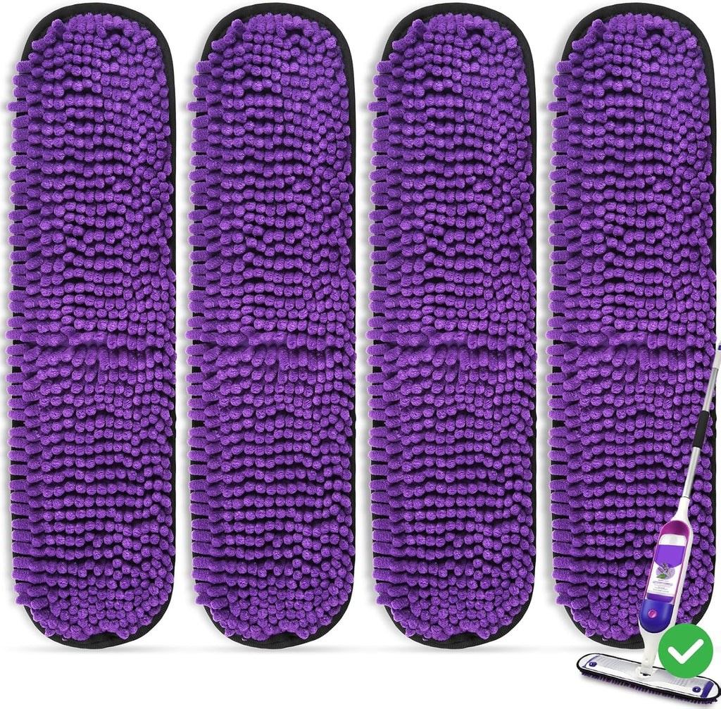 4 Pack Pet Heavy Duty Mop Refills for Swiffer Powermop, Reusable Extra Thick Multi-Surface Dry Mop Pads for 16 Inch and 17 Inch Mop