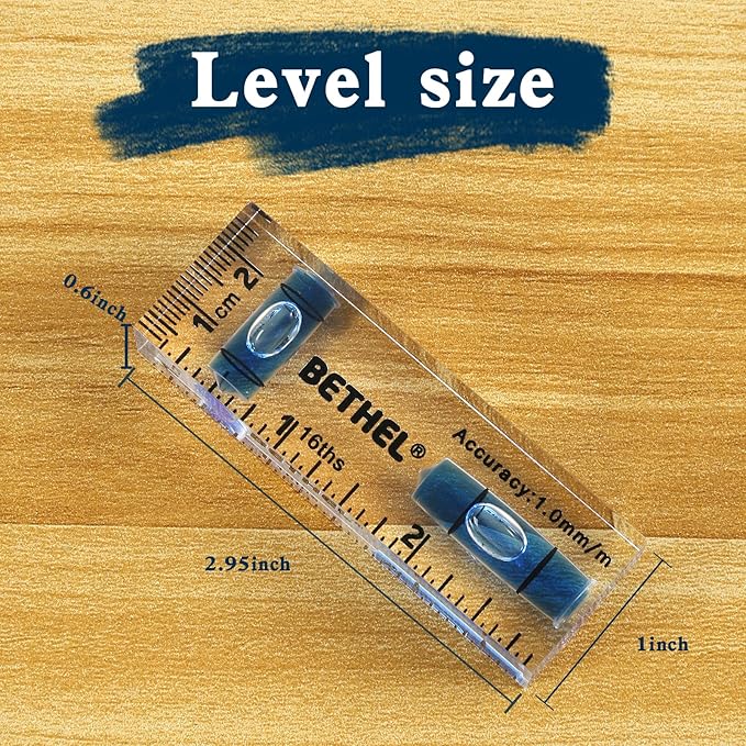 BETHEL Small Level Mini Bubble 90°/180°SpiritLevel,2.95 Inch Shatterproof Cross Check PocketLevel Picture Hanging Levels Tools for Machinist,Construction & Household