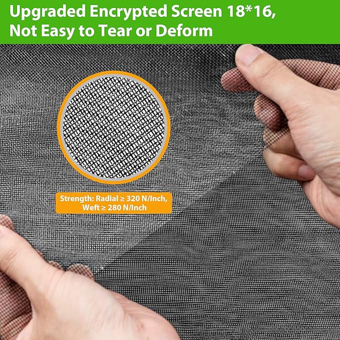 Replacement Window Screens, 48X118 Inch Durable Window Screen Mesh for Patio Porch Door Windows, DIY Adjustable Fiberglass Screen Repair Kit Sliding Net Roll Pet, Black by Ouskr