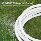 16/3 White Indoor Outdoor Extension Cord 6 Ft Waterproof, Heavy Duty Extension Cord with 3 Prong Grounded Plug,13A 1625W 16AWG SJTW, Flexible Weatherproof Power Cable