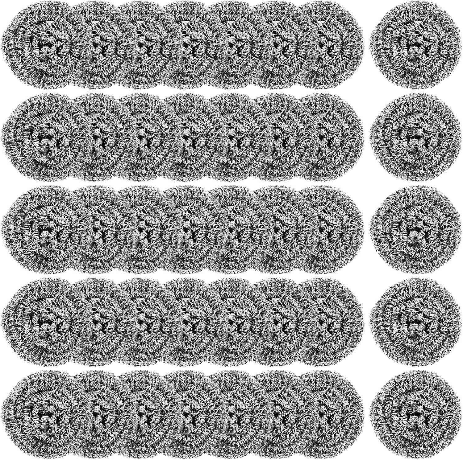 100Pcs Steel Wool Scrubber Pads, Bulk Steel Wool Scrubber, Metal Sponge Wire Scouring Pad, Heavy Duty Dishwashing Scouring Pads for Cleaning Dishes, Pans, Pots, Ovens, Grills, Sinks