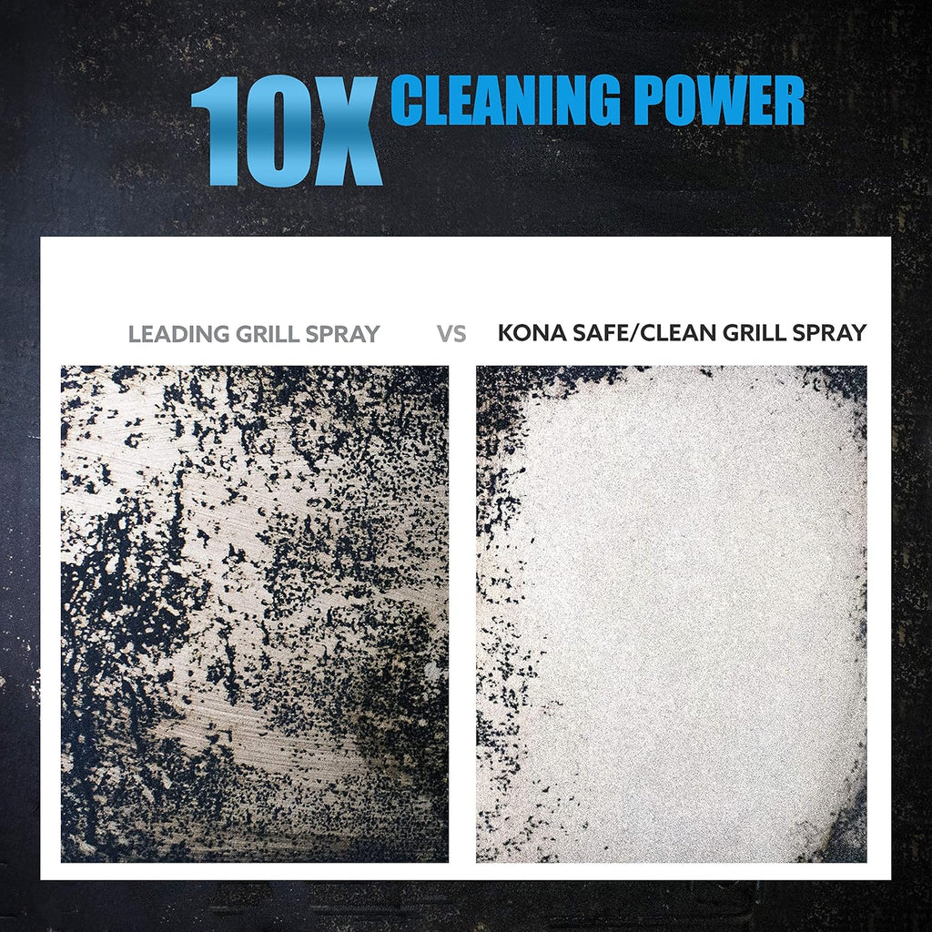 Kona Safe/Clean Grill Cleaner Spray [2-Pack] - Kitchen Degreaser Spray, Griddle Cleaner, Oven Cleaner, Heavy Duty, Non-Toxic, Fume Free & Eco-Friendly Outdoor Grill Degreaser, Biodegradable