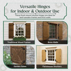 Renovators Supply Manufacturing - Heavy-Duty Black Wrought Iron Shutter Lift Off Pintle Hinges Colonial Pin Reversible for Doors, Window and Shutters with Hardware 6 1/2 Inches, Pack of 5 Pairs