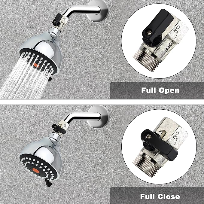 YOO.MEE Shut-Off Brass Ball Valve 1/2'' Standard Connections with Polished Chrome Finish