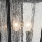 KICHLER Forestdale 18.5" 2-Light Outdoor Wall Light with Clear Water Glass in Textured Black for Exterior Doors, Garage, Porch, Patio Walls (18.5" x 8.5"), 49736BKT