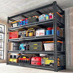 REIBII 48" W Garage Shelves, 5-Tier Garage Shelving Load 2750LBS, Adjustable Metal Storage Shelves, Wire Shelving for Basement, Warehouse, Workshop, Kitchen, 48" W x 18" D x 72" H