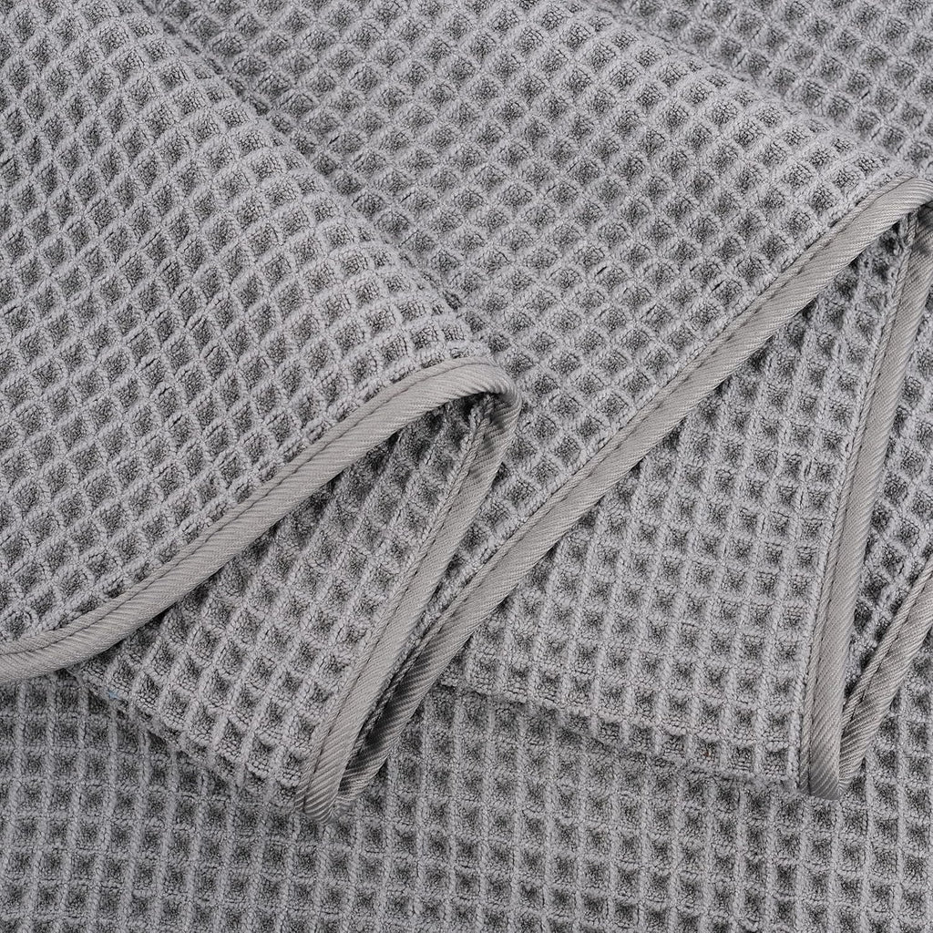 POLYTE Microfiber Quick Dry Lint Free Bath Sheet, 70 x 35 in, Set of 2 (Waffle Weave)