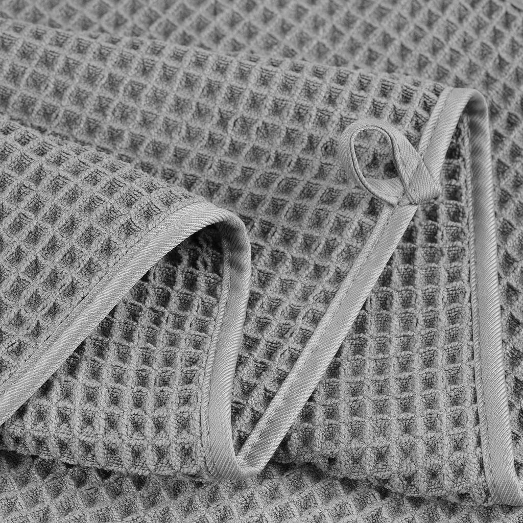 POLYTE Microfiber Quick Dry Lint Free Bath Sheet, 70 x 35 in, Set of 2 (Waffle Weave)